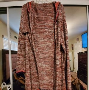 Maurices plus size 3 long, open, hooded sweater